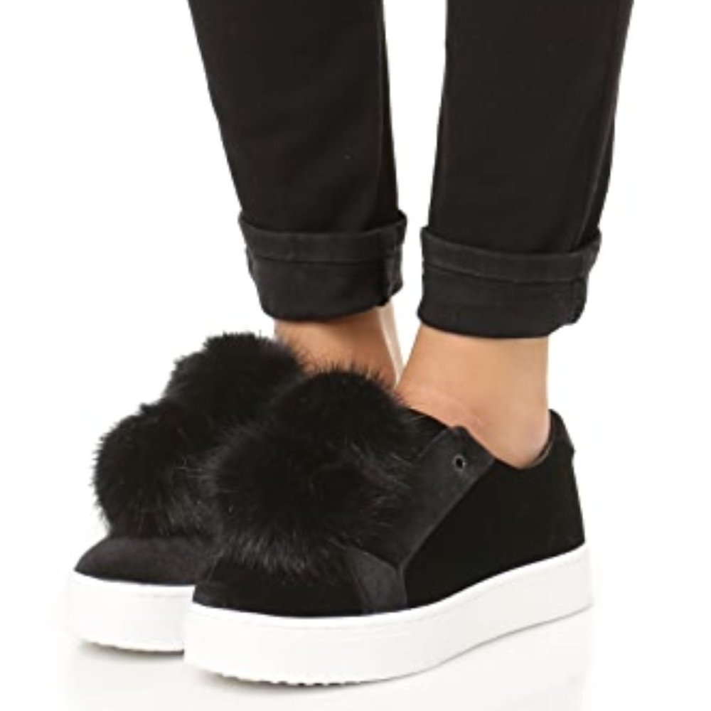 J/Slides Satin Pompom Platform Sneakers Tennis